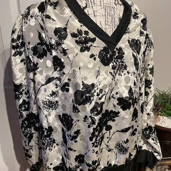 Vintage Floral Shiny Oversized Satin Poplin Coastal Coquette Western Whimsgoth - Picture 2 of 5